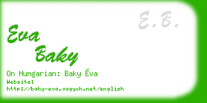 eva baky business card
