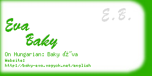 eva baky business card